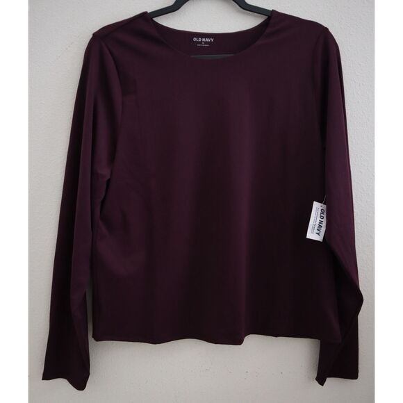 Old Navy 811359 Womens Sz XL Sumptuous Purple L/S Double-Layer Sculpting T-Shirt - Picture 1 of 8